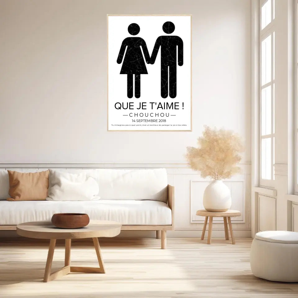 Tableau carte du ciel personnalisé mariage