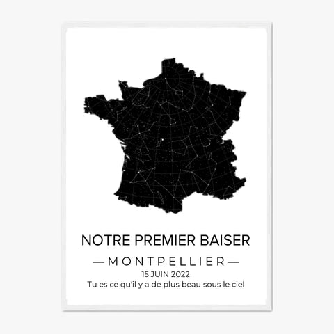 Tableau carte du ciel personnalisé France