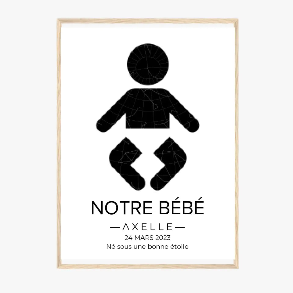 Tableau carte du ciel personnalisé naissance
