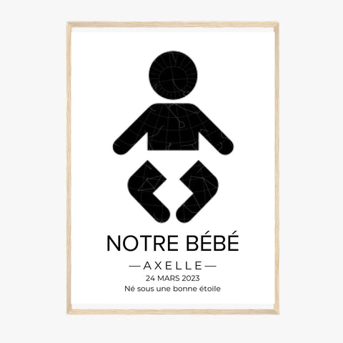 Tableau carte du ciel personnalisé naissance