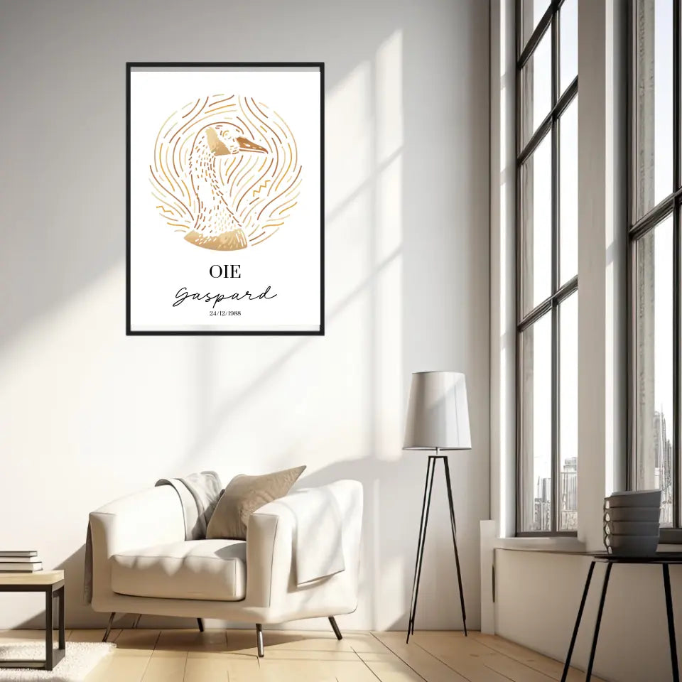 Tableau Personnalisé Signe Astrologique Amérindien Oie