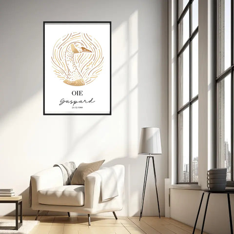Tableau Personnalisé Signe Astrologique Amérindien Oie