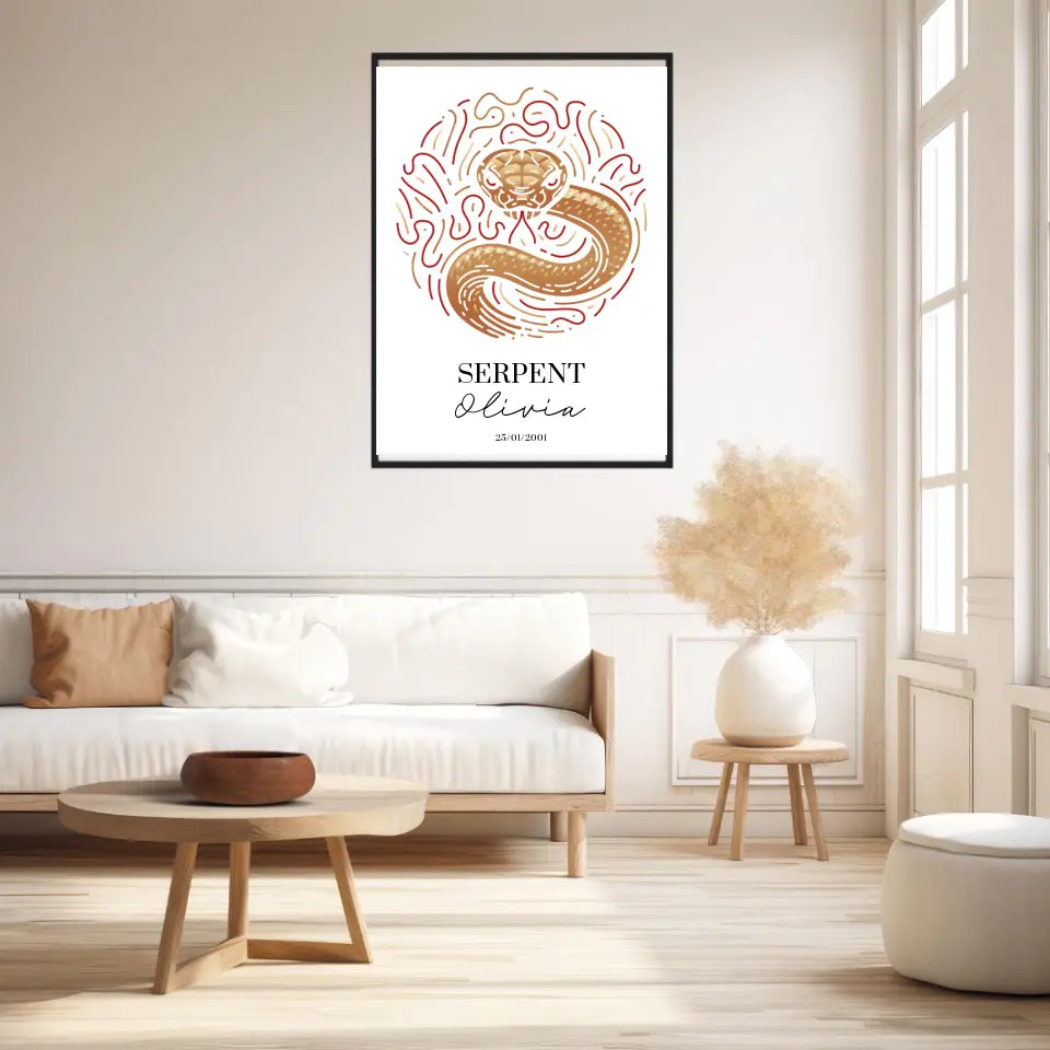 Tableau Personnalisé Signe Astrologique Chinois Serpent
