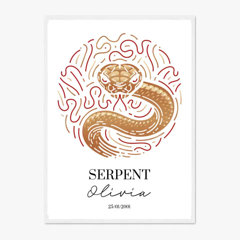 Tableau Personnalisé Signe Astrologique Chinois Serpent