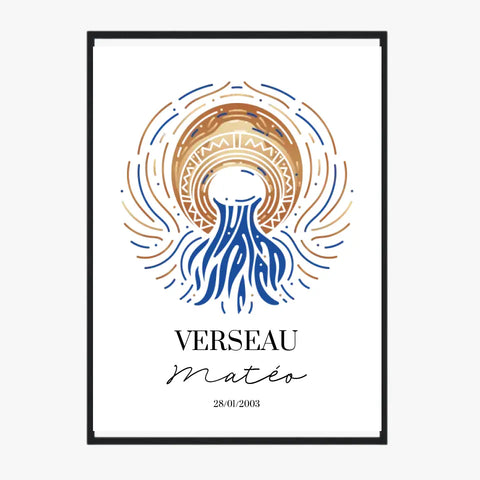 Tableau Personnalisé Signe Astrologique Verseau