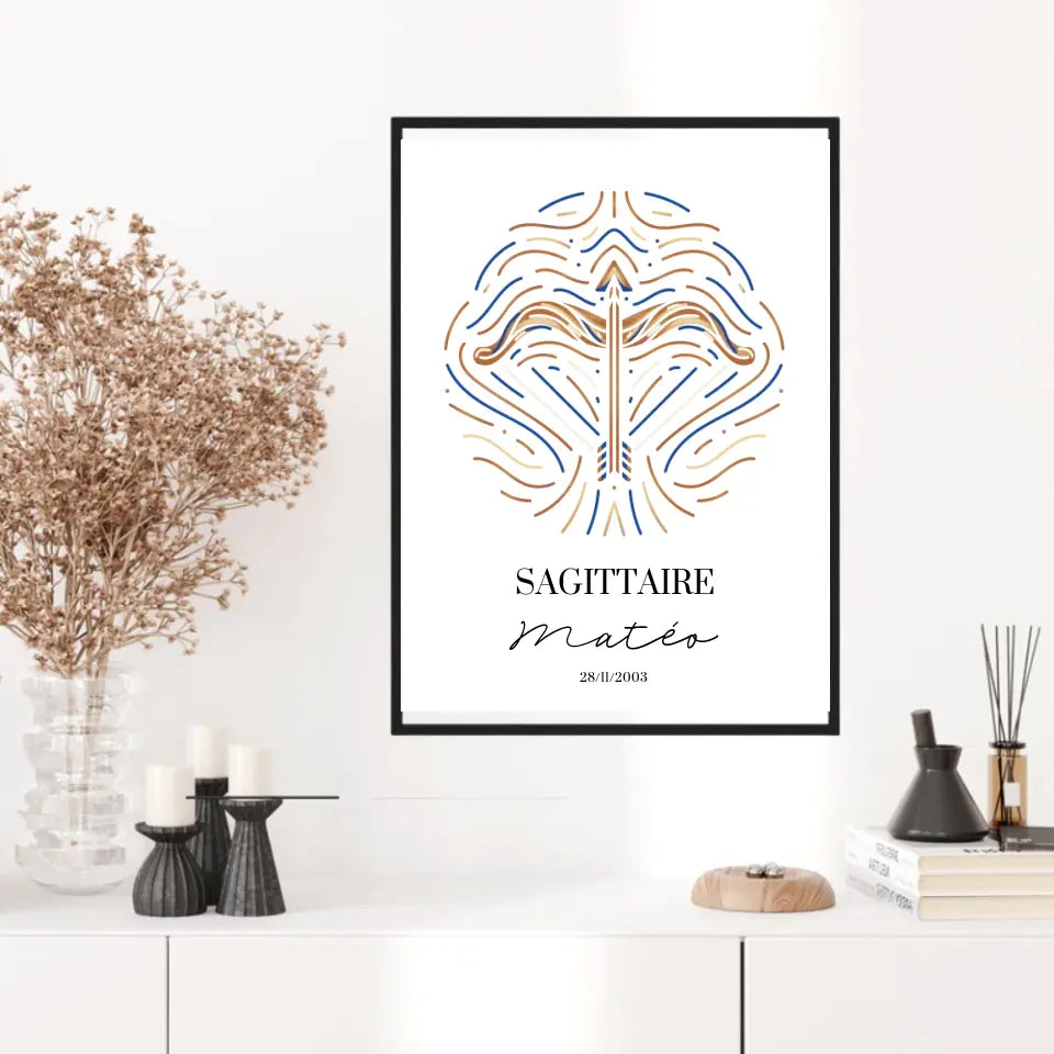 Tableau Personnalisé Signe Astrologique Sagittaire