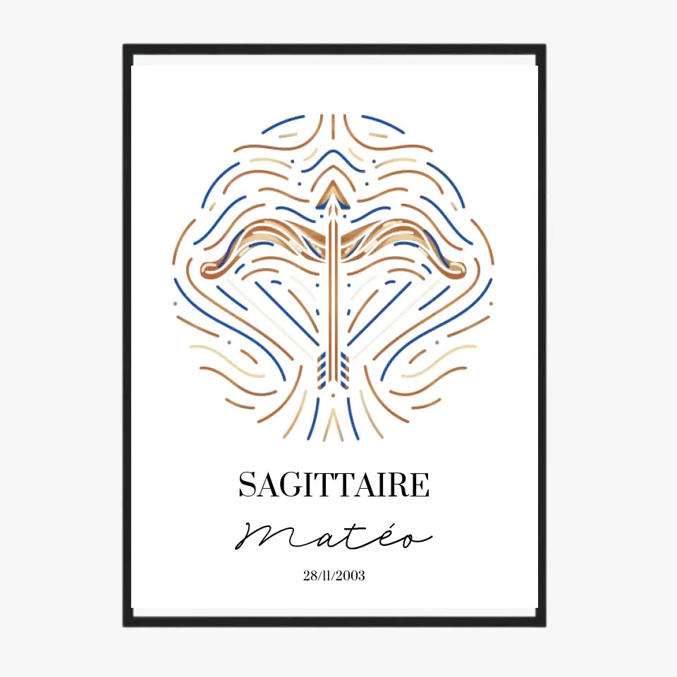 Tableau Personnalisé Signe Astrologique Sagittaire