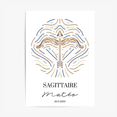 Tableau Personnalisé Signe Astrologique Sagittaire