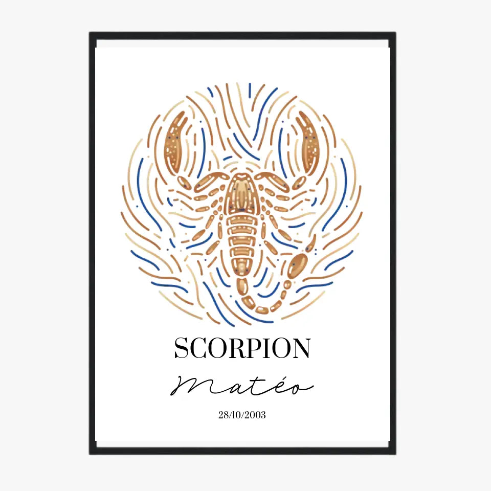 Tableau Personnalisé Signe Astrologique Scorpion