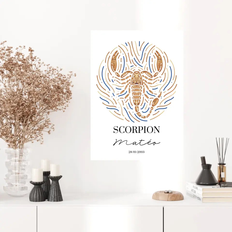 Tableau Personnalisé Signe Astrologique Scorpion