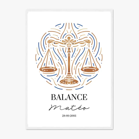 Tableau Personnalisé Signe Astrologique Balance