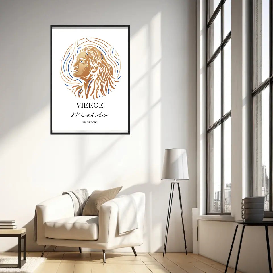 Tableau Personnalisé Signe Astrologique Vierge