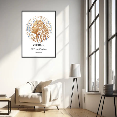 Tableau Personnalisé Signe Astrologique Vierge