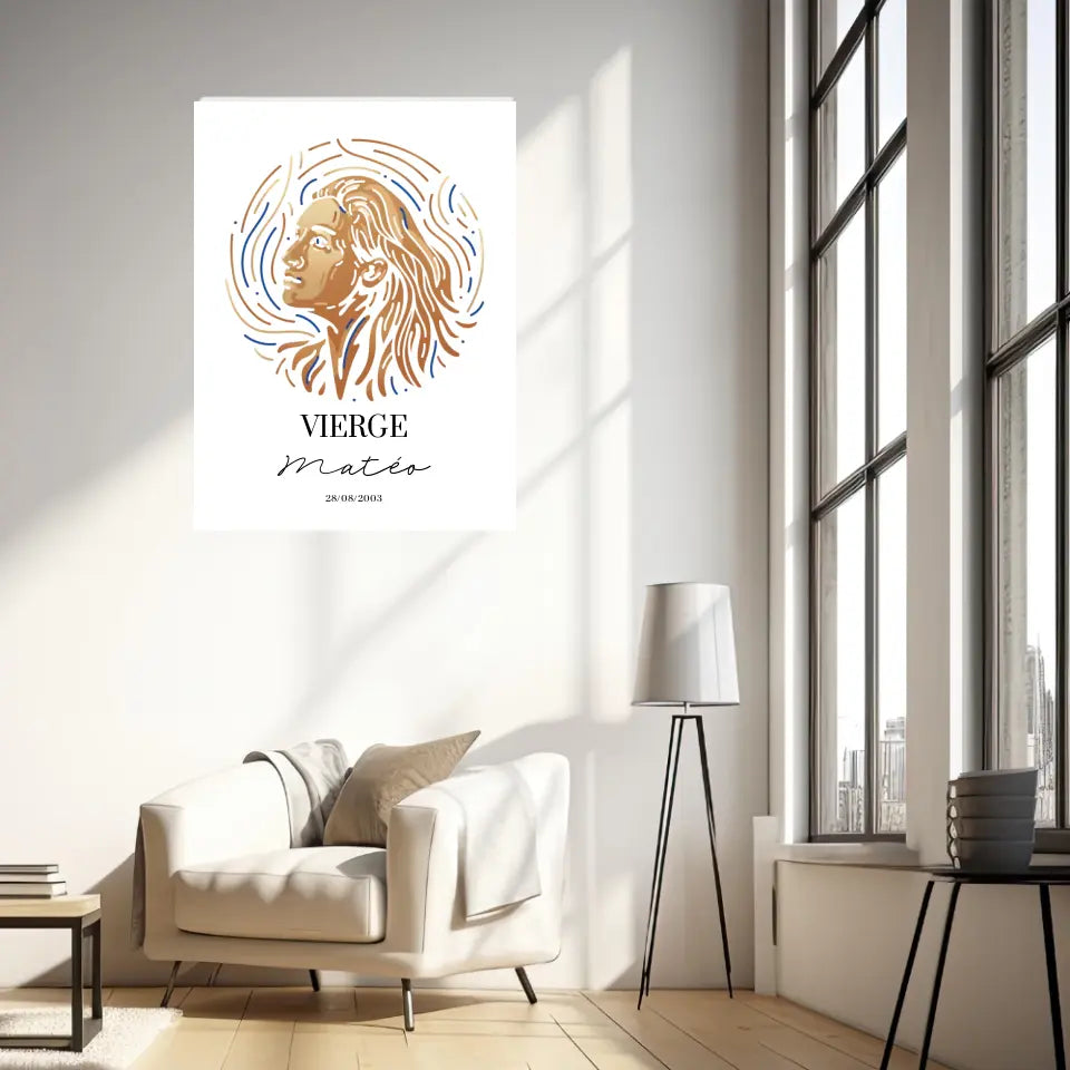 Tableau Personnalisé Signe Astrologique Vierge
