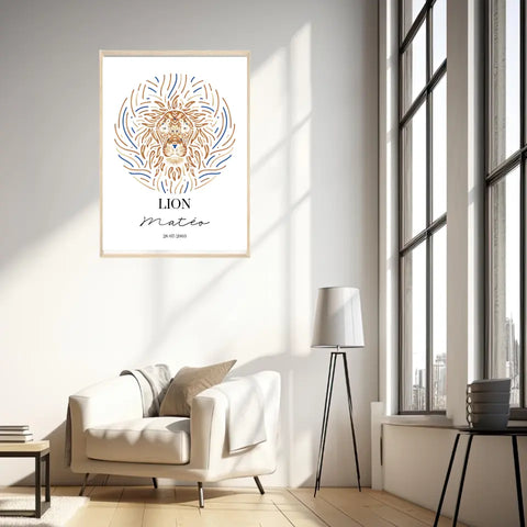 Tableau Personnalisé Signe Astrologique Lion