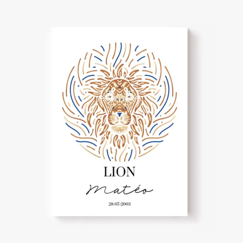 Tableau Personnalisé Signe Astrologique Lion