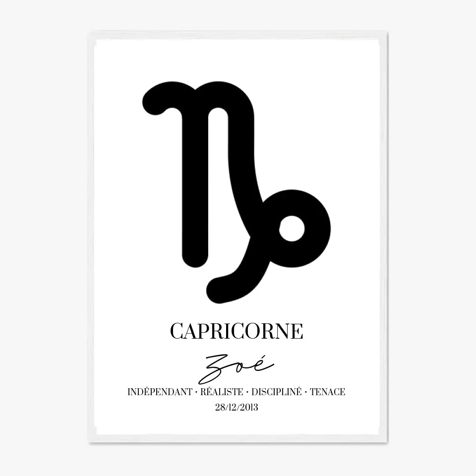 Tableau Signe Astrologique Personnalisé Capricorne