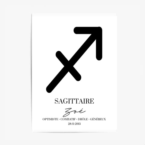 Tableau Signe Astrologique Personnalisé Sagittaire