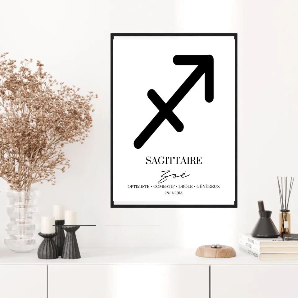 Tableau Signe Astrologique Personnalisé Sagittaire
