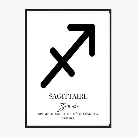 Tableau Signe Astrologique Personnalisé Sagittaire