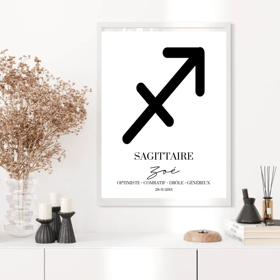 Tableau Signe Astrologique Personnalisé Sagittaire