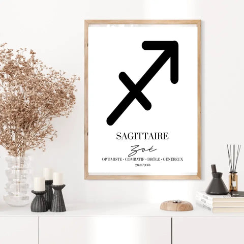 Tableau Signe Astrologique Personnalisé Sagittaire