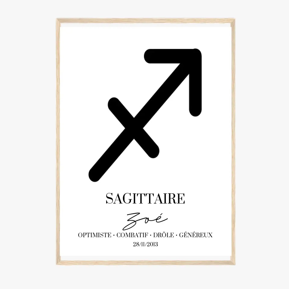 Tableau Signe Astrologique Personnalisé Sagittaire