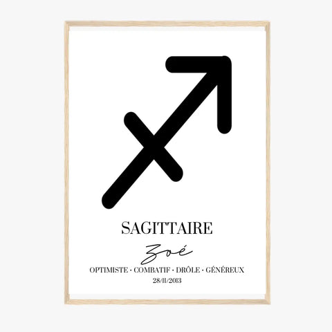 Tableau Signe Astrologique Personnalisé Sagittaire