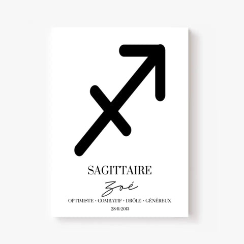 Tableau Signe Astrologique Personnalisé Sagittaire