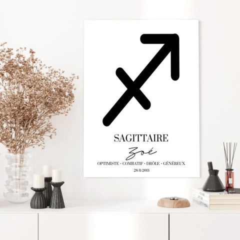 Tableau Signe Astrologique Personnalisé Sagittaire