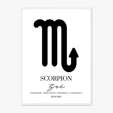 Tableau Signe Astrologique Personnalisé Scorpion