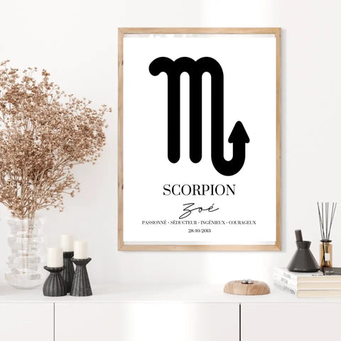 Tableau Signe Astrologique Personnalisé Scorpion