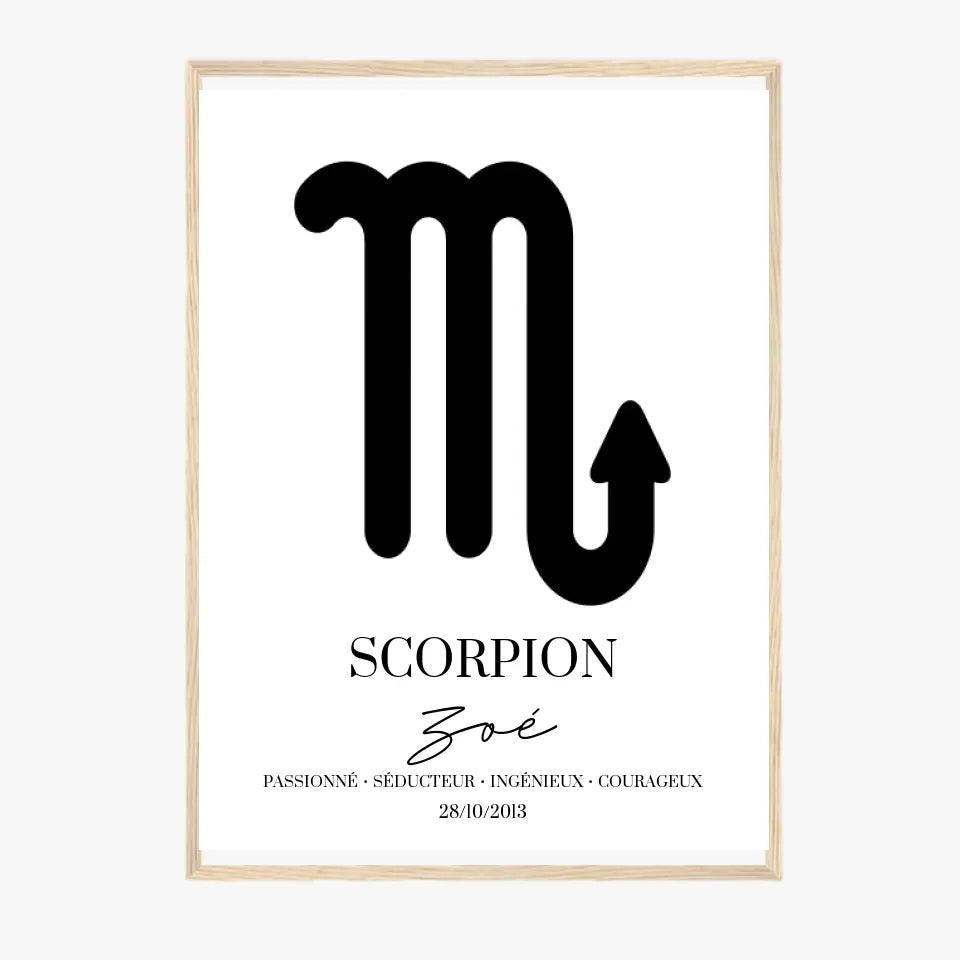 Tableau Signe Astrologique Personnalisé Scorpion
