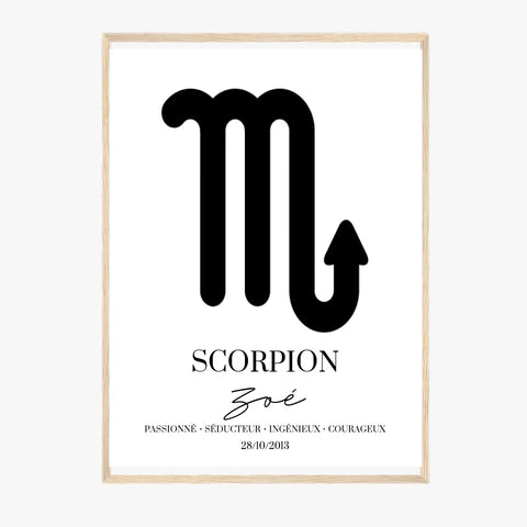 Tableau Signe Astrologique Personnalisé Scorpion