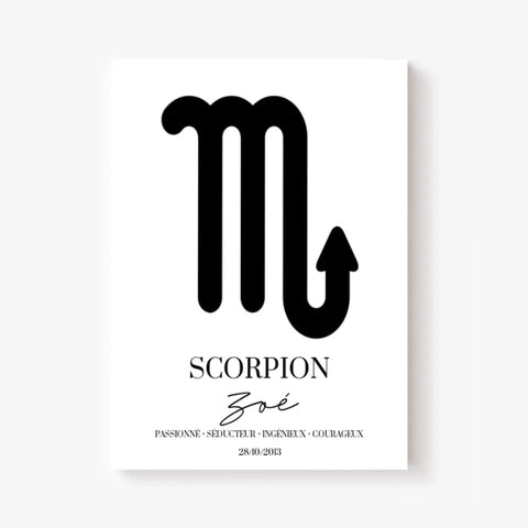 Tableau Signe Astrologique Personnalisé Scorpion