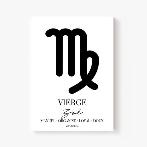 Tableau Signe Astrologique Personnalisé Vierge