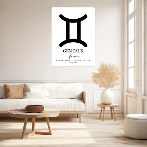 Tableau Signe Astrologique Personnalisé Gémeaux
