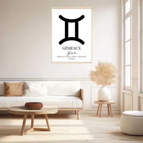 Tableau Signe Astrologique Personnalisé Gémeaux