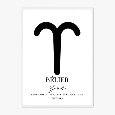 Tableau Signe Astrologique Personnalisé Bélier