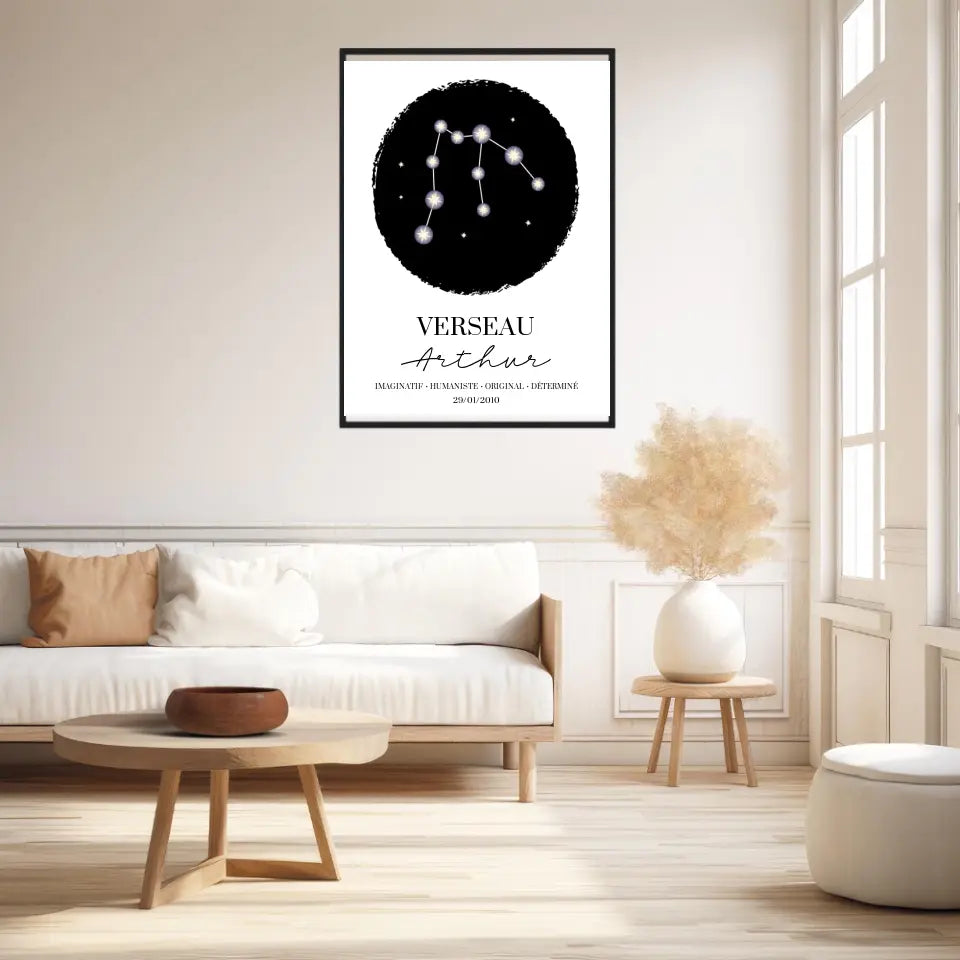 Tableau Personnalisé Signe Astrologique étoiles Verseau