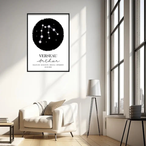 Tableau Personnalisé Signe Astrologique étoiles Verseau