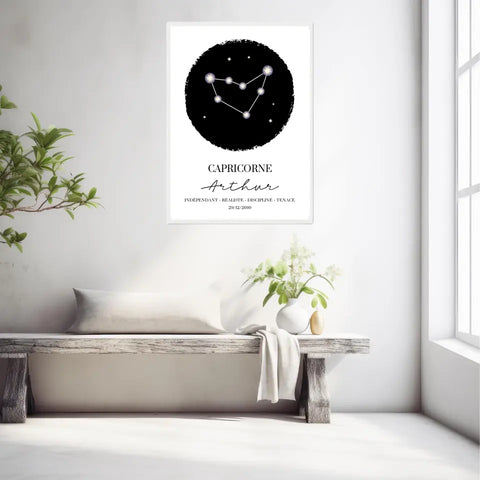 Tableau Personnalisé Signe Astrologique étoiles Capricorne