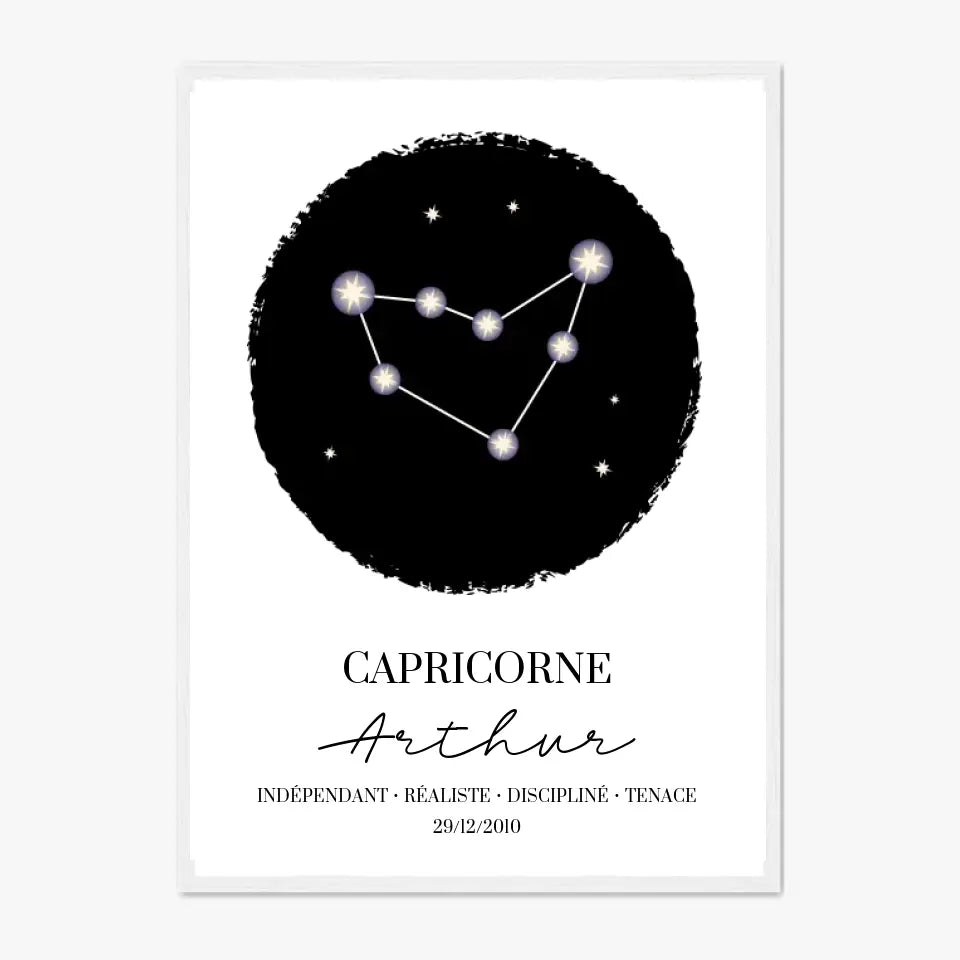 Tableau Personnalisé Signe Astrologique étoiles Capricorne