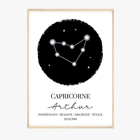 Tableau Personnalisé Signe Astrologique étoiles Capricorne