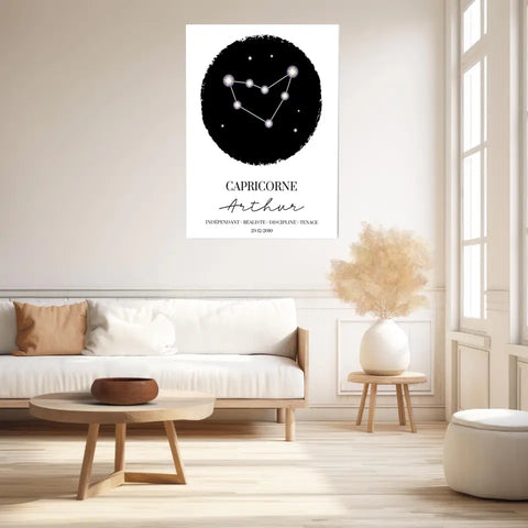 Tableau Personnalisé Signe Astrologique étoiles Capricorne