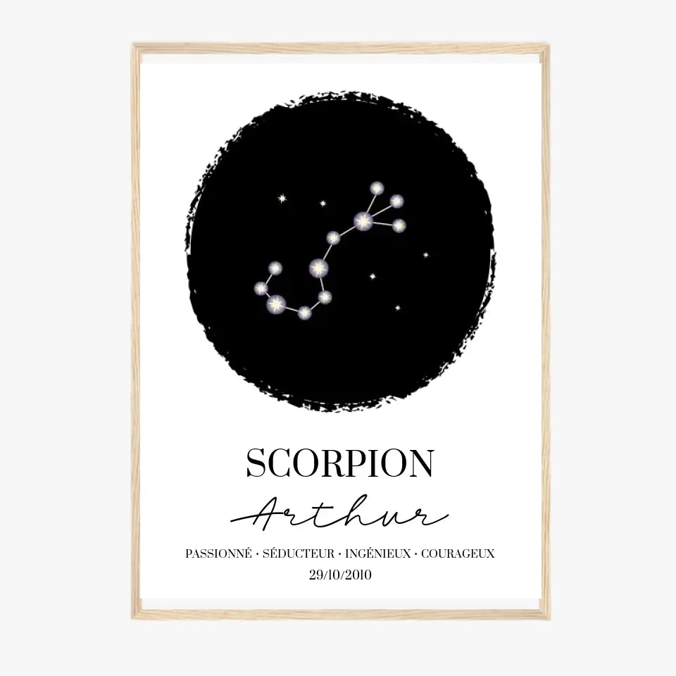 Tableau Personnalisé Signe Astrologique étoiles Scorpion