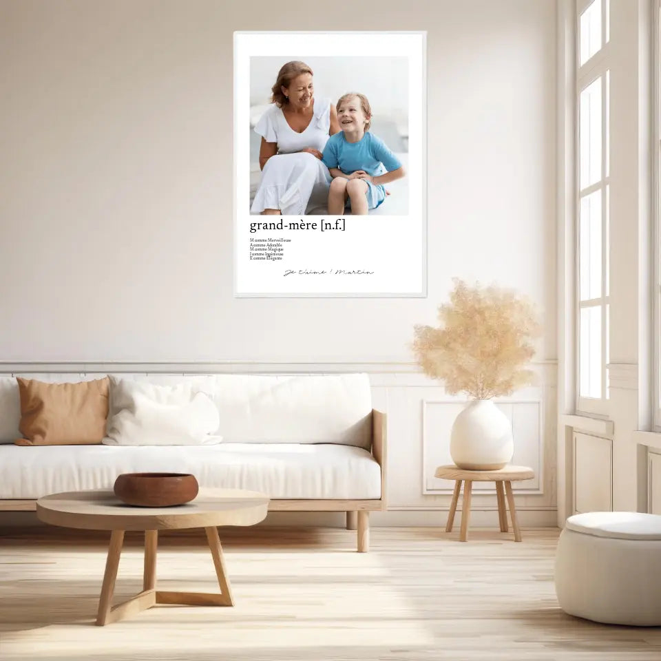 Tableau Photo de Famille Personnalisé Définition Grand-Mère