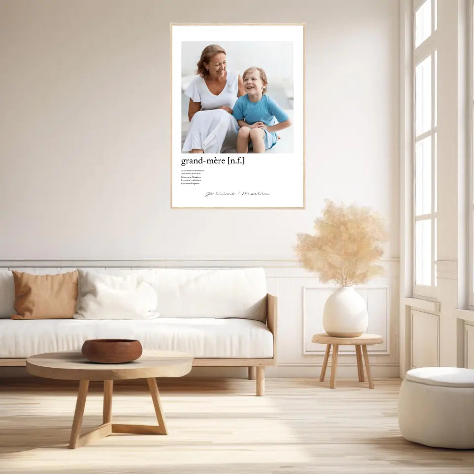 Tableau Photo de Famille Personnalisé Définition Grand-Mère