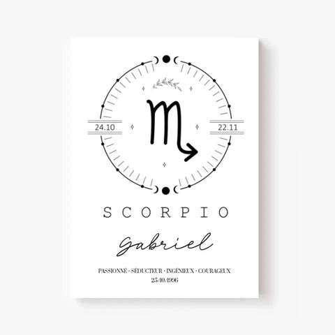 Tableau Personnalisé Signe Astrologique Boho Scorpion