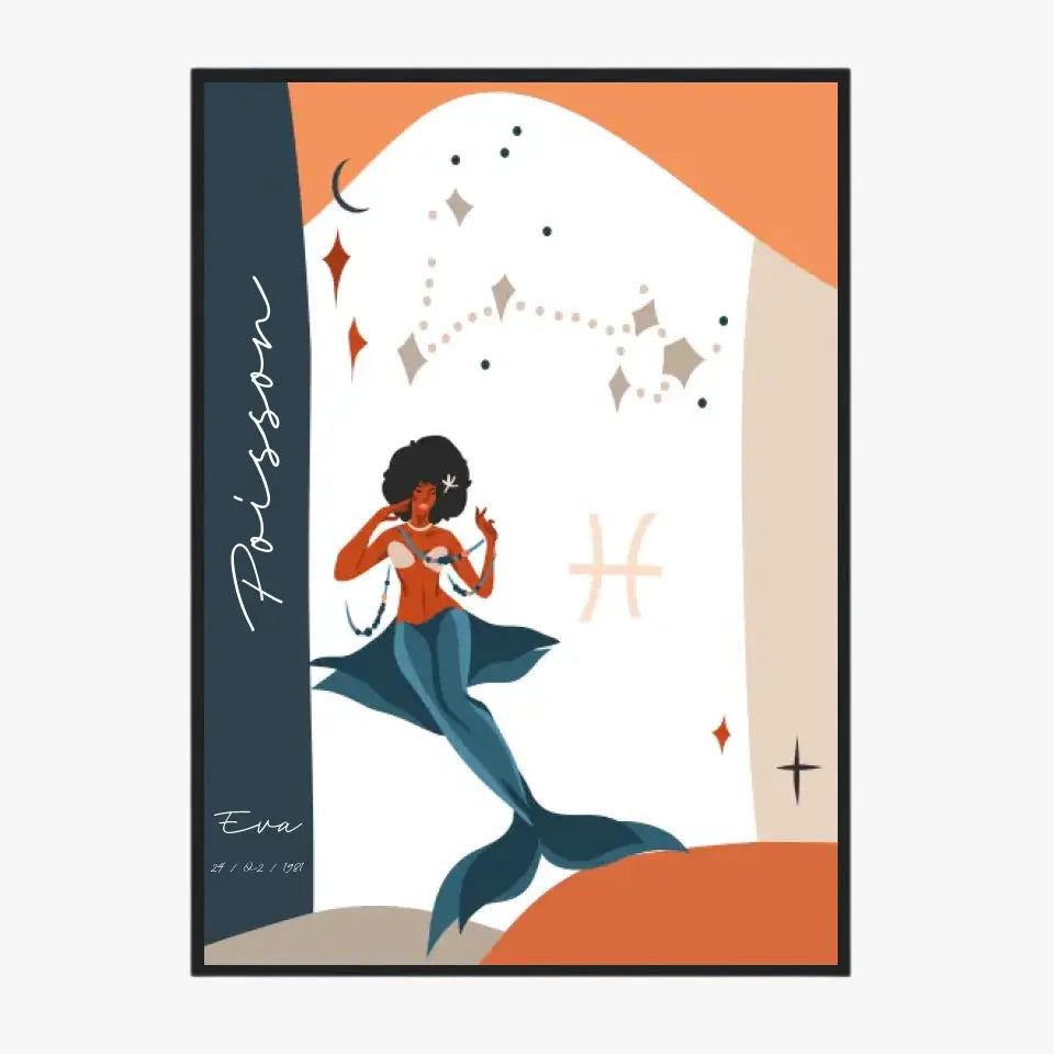 Tableau Personnalisé Signe Astrologique Poisson Anastasy Helter